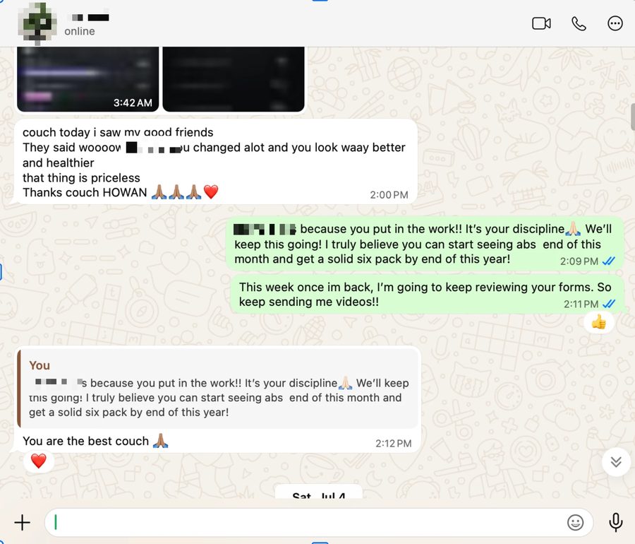 Client chat: friends noticed the change