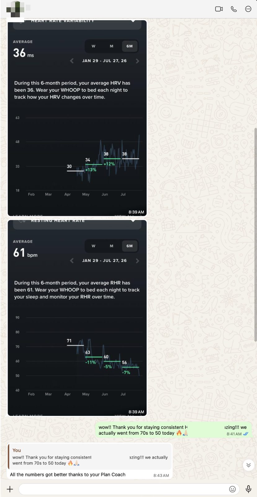 Client chat: all numbers improved